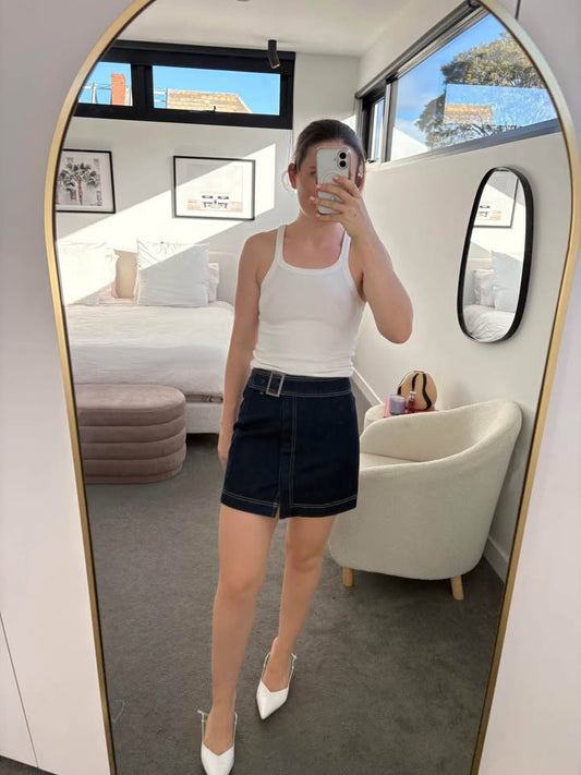 Kookai Denim Mini Skirt - Size 6