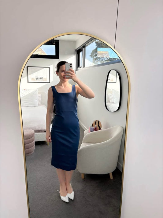 Scanlan Theodore Leather Midi Dress - Size 10