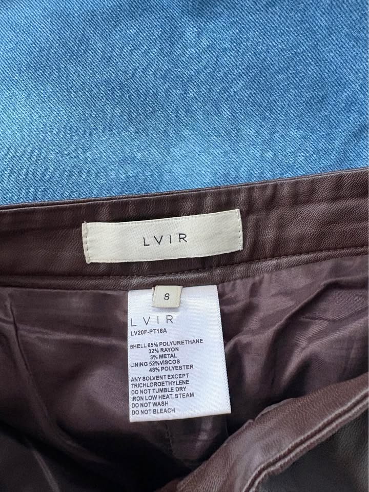 LVIR Faux Leather Pants - Size Small