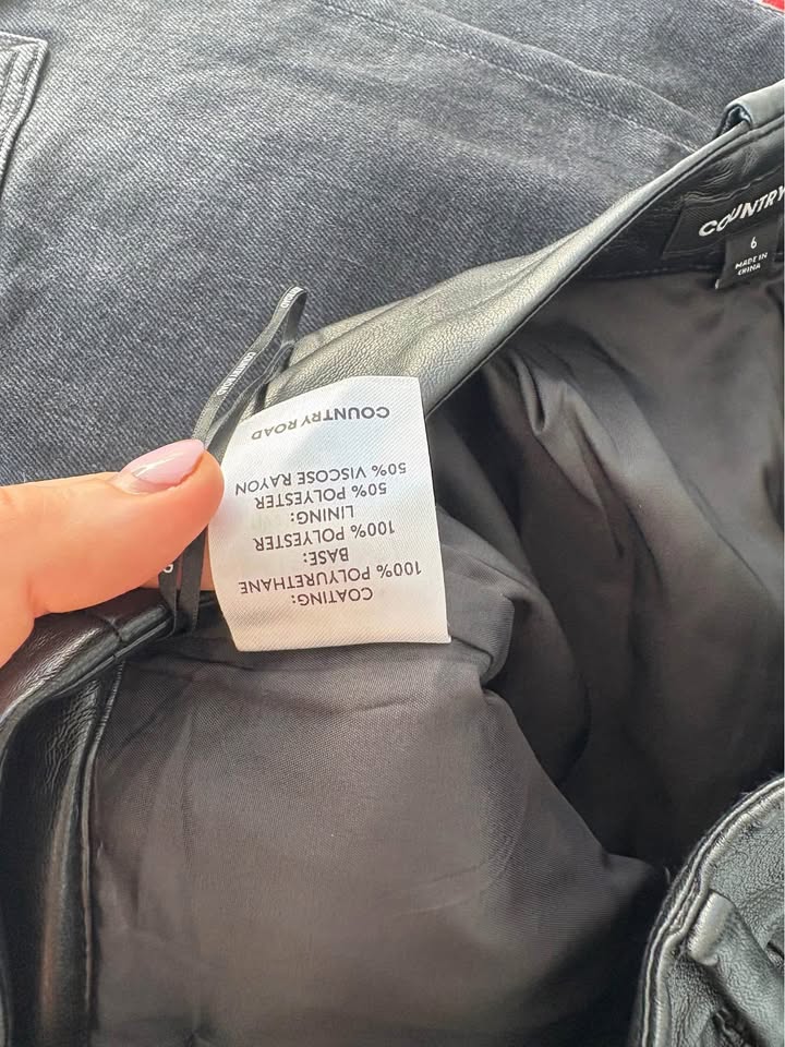 Country Road Faux Leather Pants- Size 6