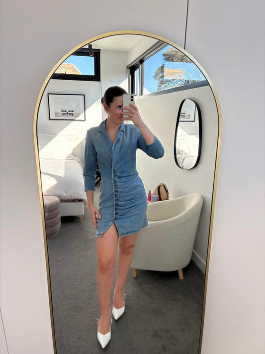 Retrofete Denim Mini Dress - size small