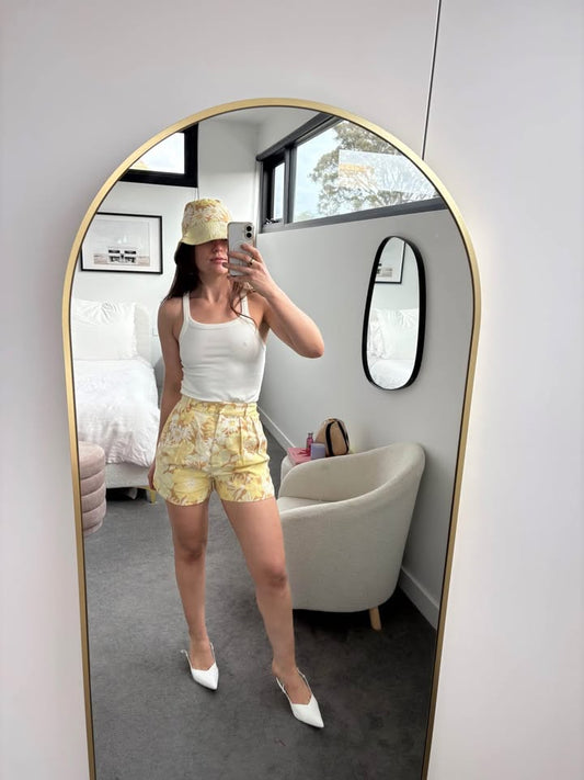 Oroton Shorts + Hat - Size 6