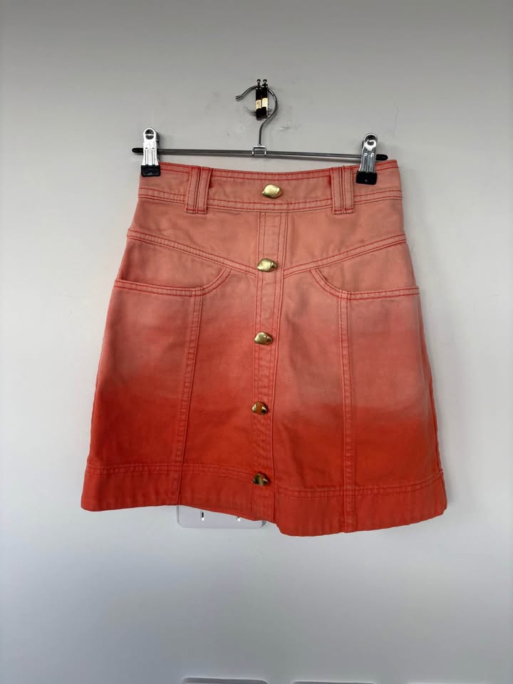 Aje Orange Denim Skirt - Size 4