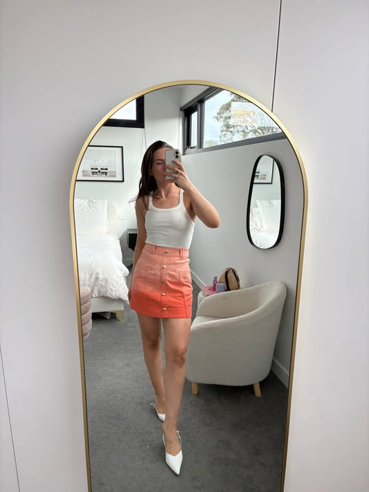Aje Orange Denim Skirt - Size 4