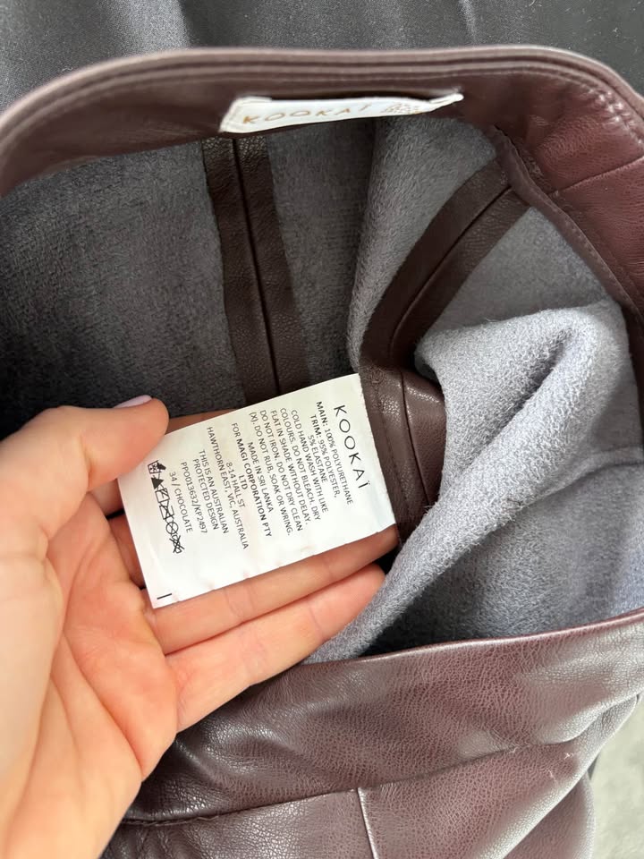 Kookai Faux Leather Pants - Size 6