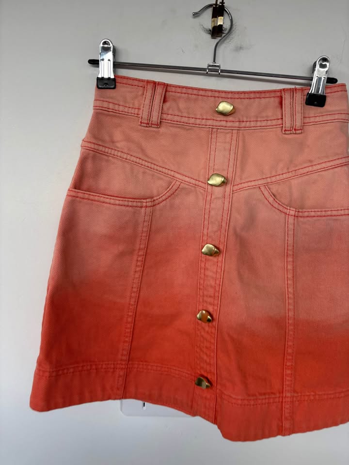Aje Orange Denim Skirt - Size 4