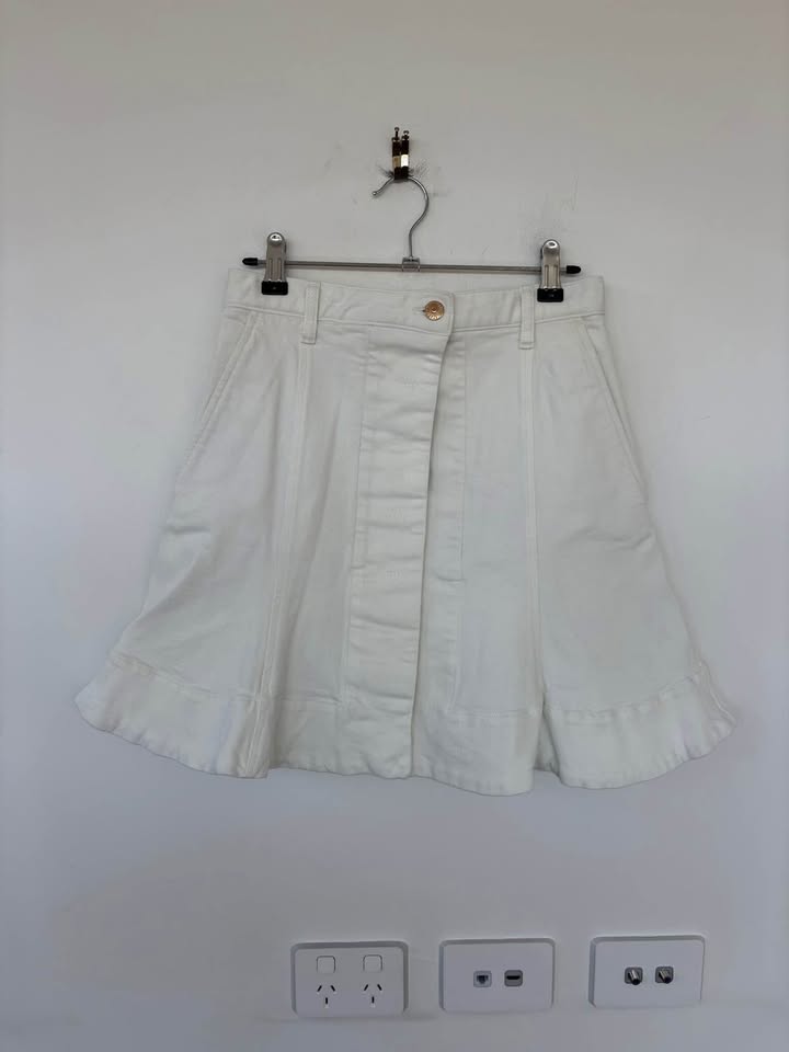 Scanlan Theodore Denim Mini Skirt - size 8