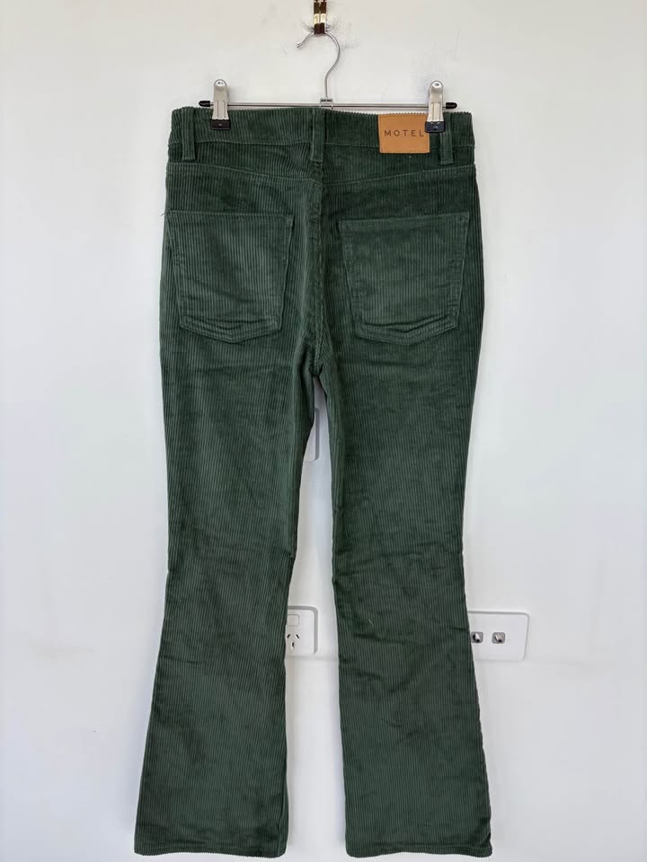 Motel Green Cord Jeans - size XS