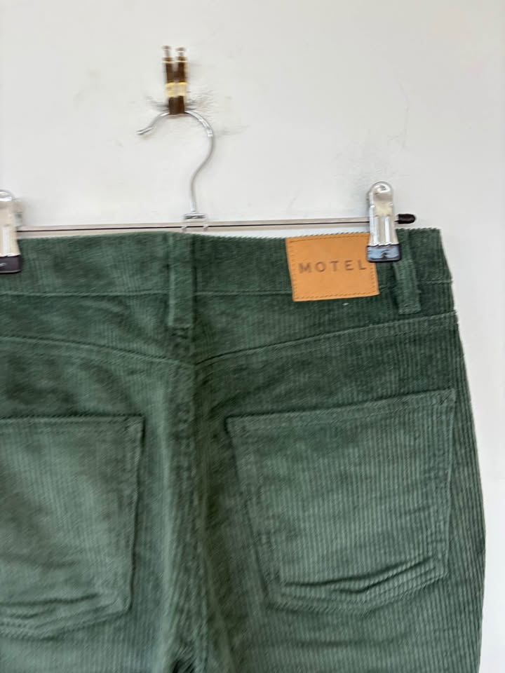 Motel Green Cord Jeans - size XS