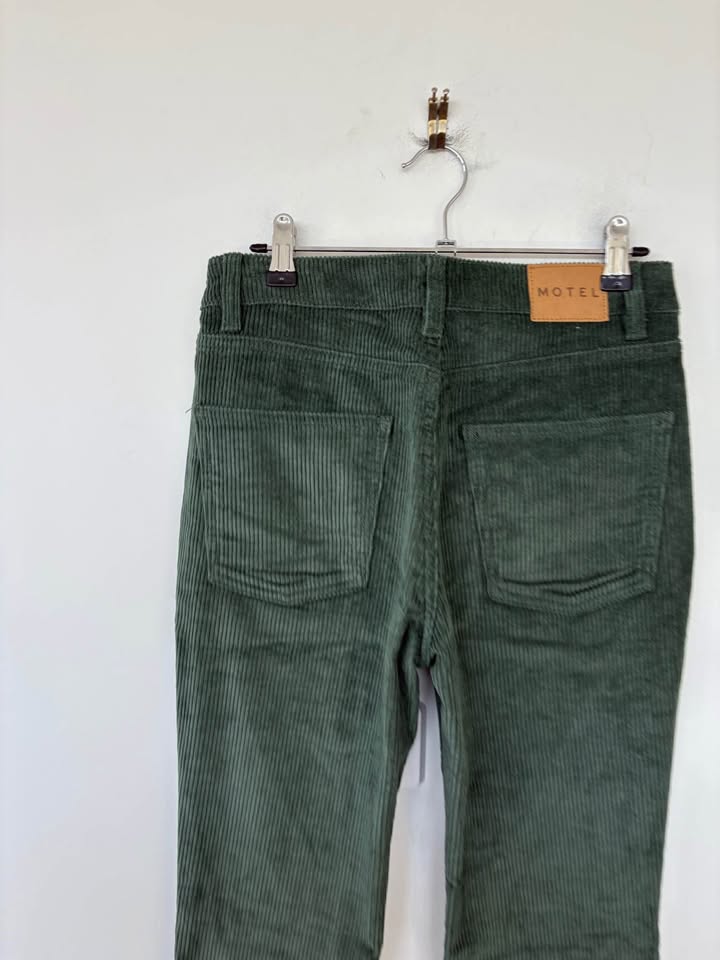 Motel Green Cord Jeans - size XS