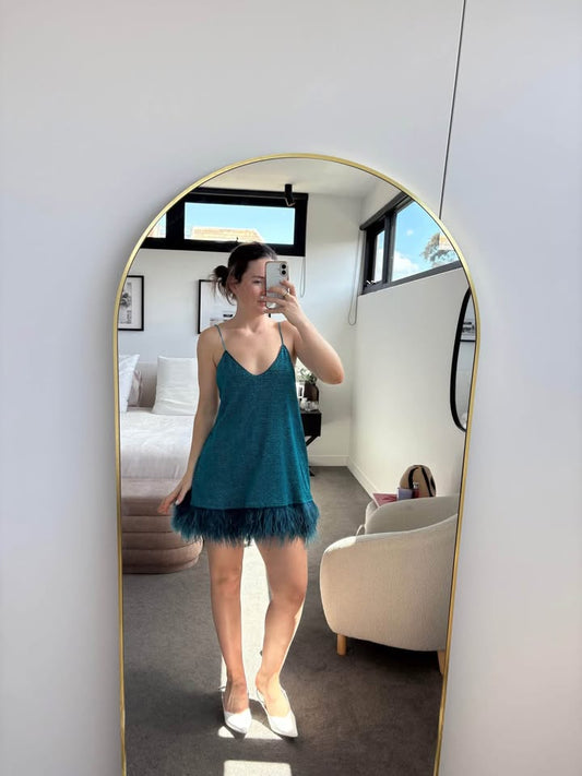 Oseree Sparkly Mini Dress - size S-M