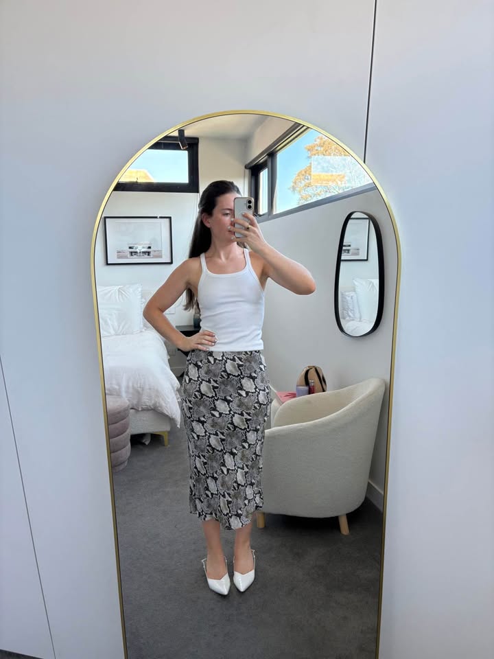 Kookai Snake Print Skirt - Size 34