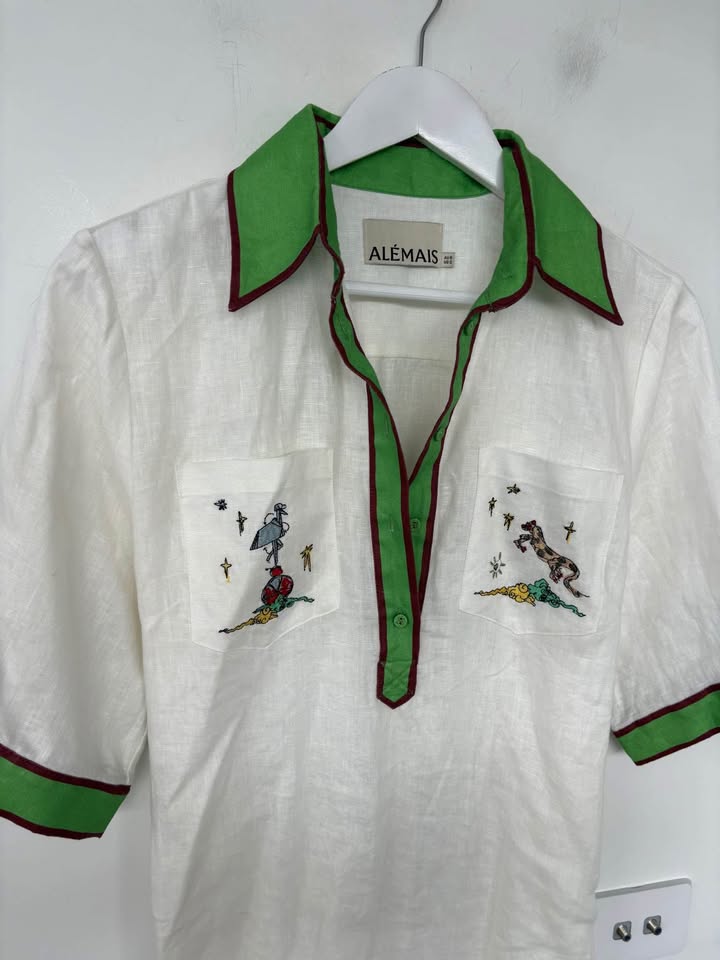 Alemais Linen Dress - Size 6