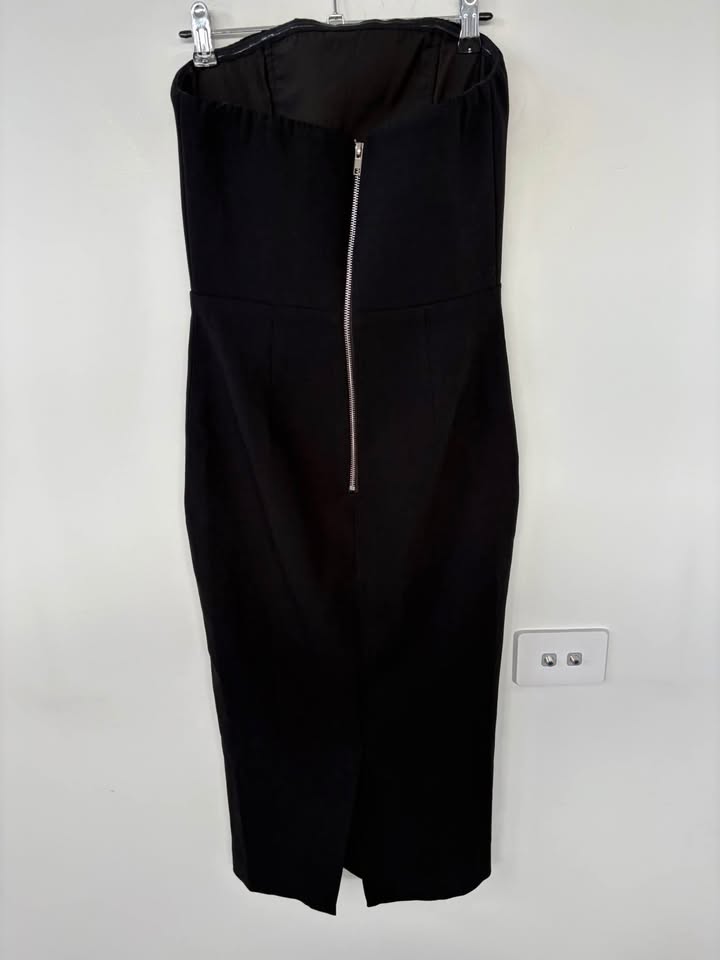 Asilio Black Strapless Dress - Size 8