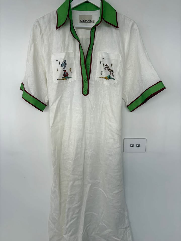 Alemais Linen Dress - Size 6