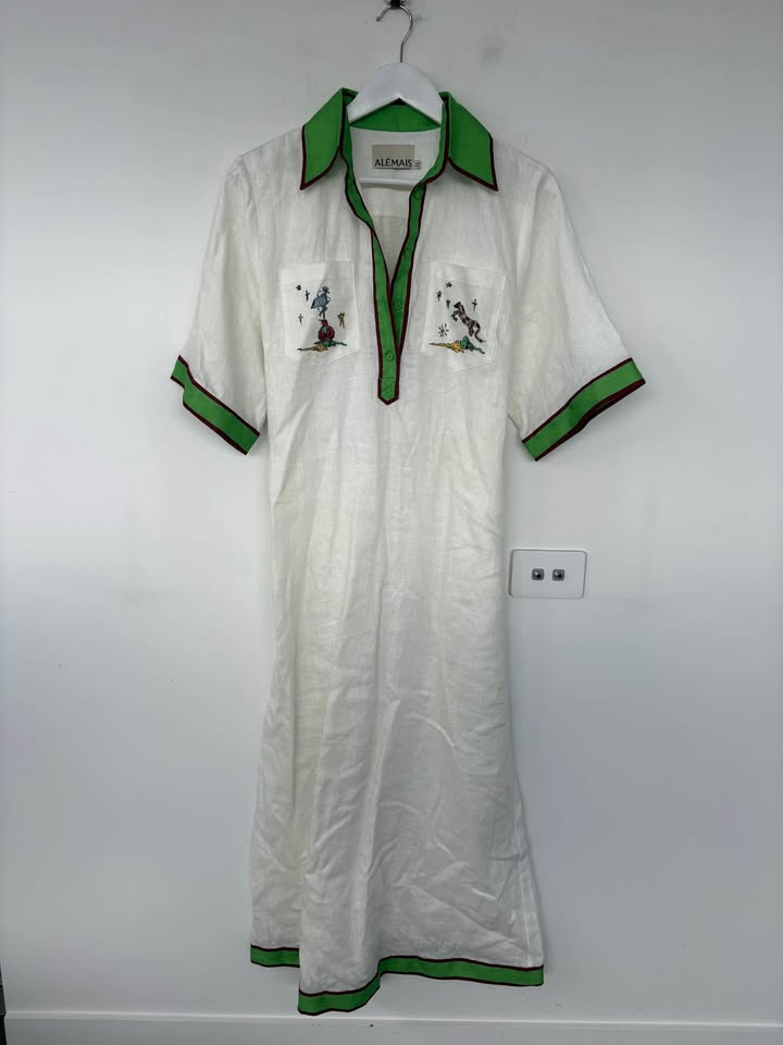 Alemais Linen Dress - Size 6