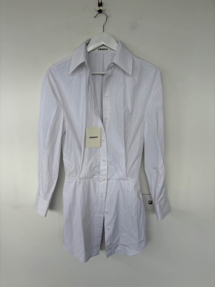 Venroy Pinstripe Mini Dress - Size Small