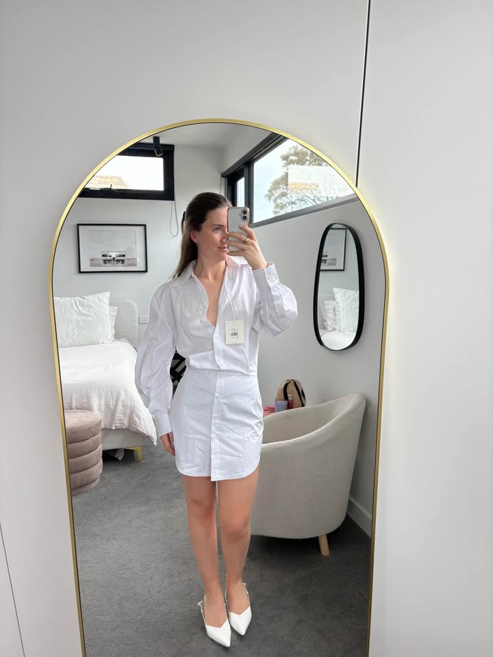 Venroy Pinstripe Mini Dress - Size Small