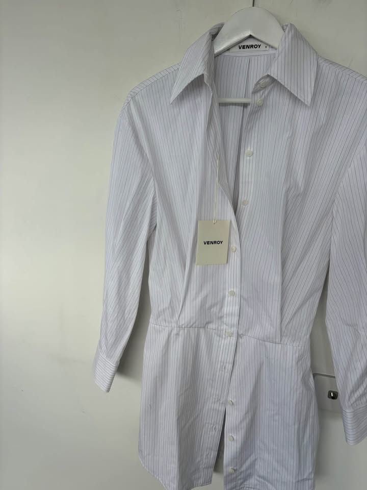 Venroy Pinstripe Mini Dress - Size Small