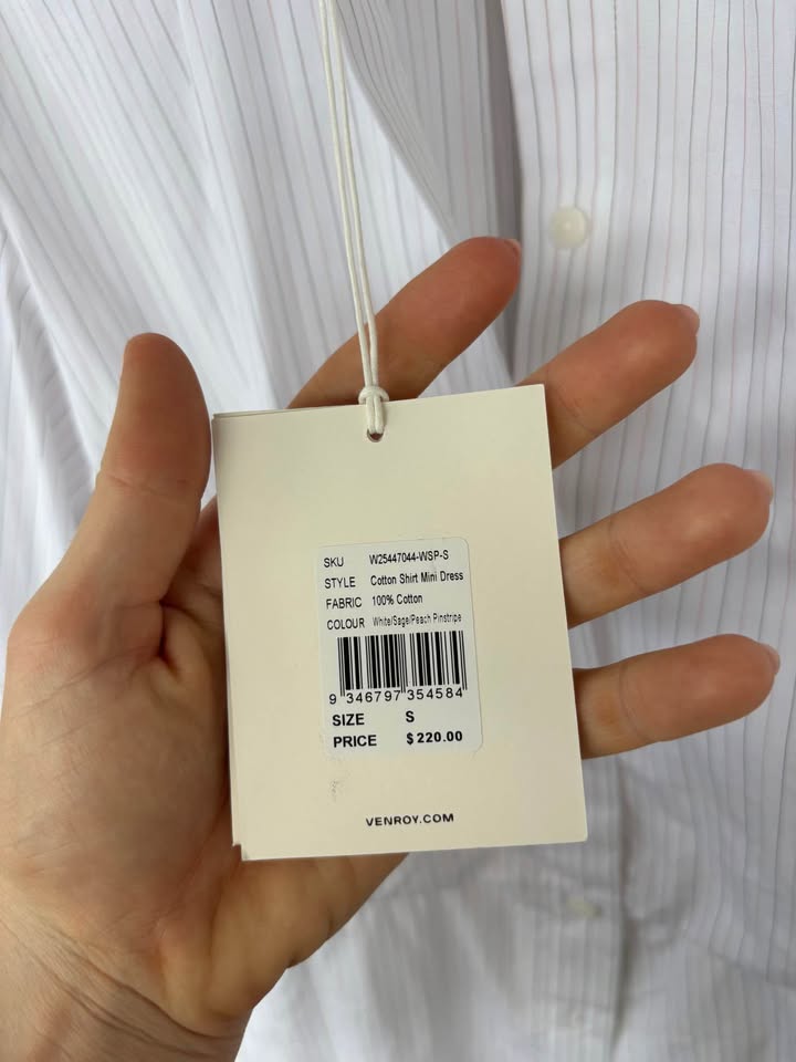 Venroy Pinstripe Mini Dress - Size Small