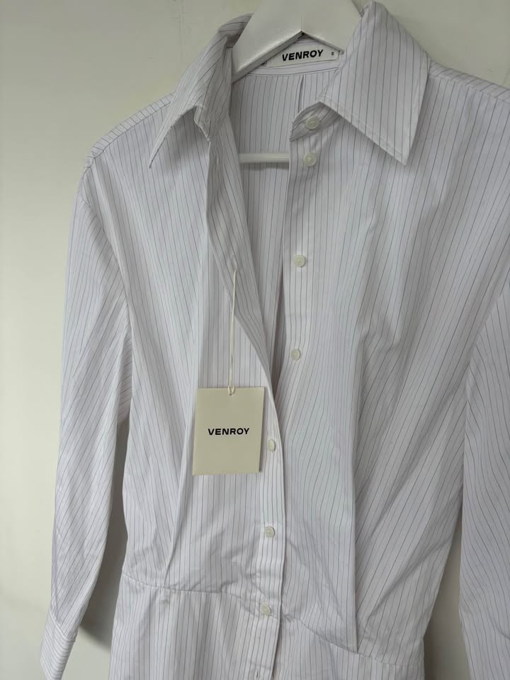 Venroy Pinstripe Mini Dress - Size Small