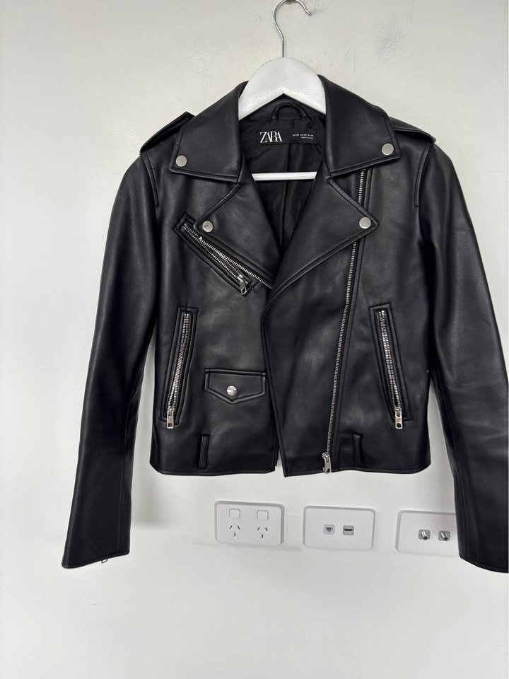 Zara Faux Leather Jacket - Size XS