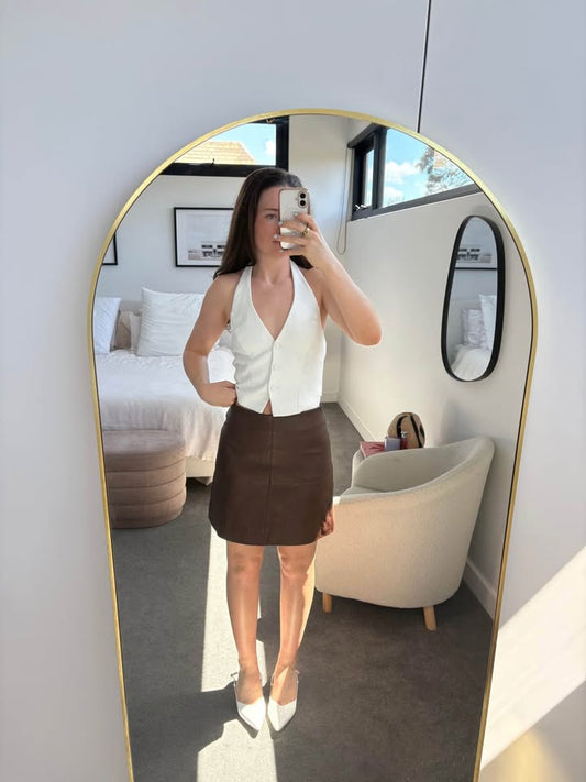 Kookai Leather Skirt - Size 36