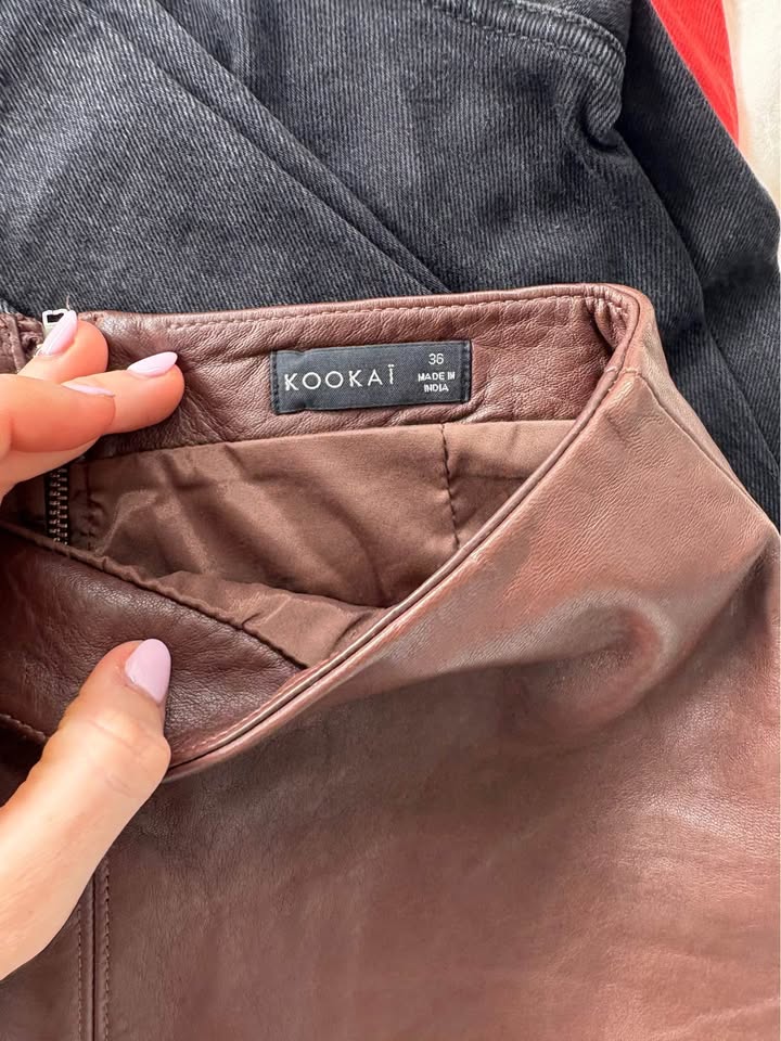 Kookai Leather Skirt - Size 36