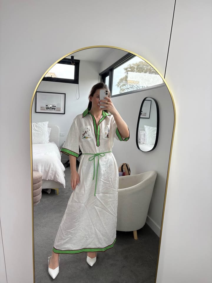 Alemais Linen Dress - Size 6