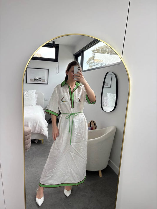 Alemais Linen Dress - Size 6