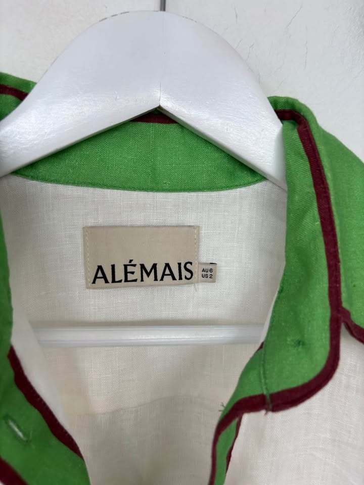 Alemais Linen Dress - Size 6