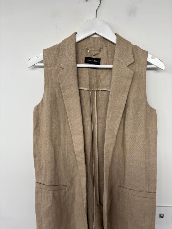 Massimo DUTTI Linen Vest - size small