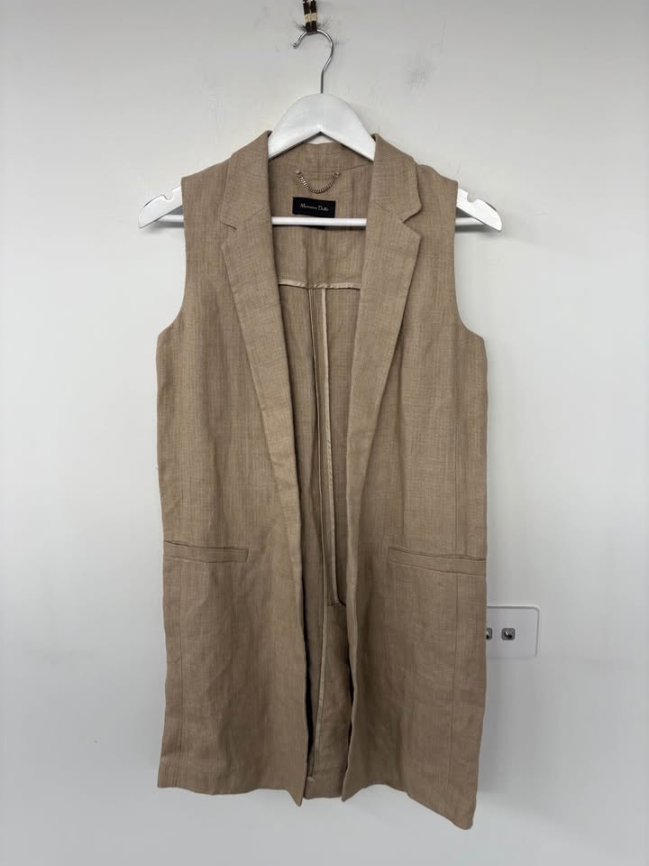 Massimo DUTTI Linen Vest - size small
