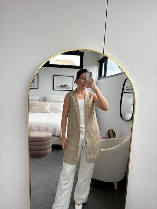 Massimo DUTTI Linen Vest - size small
