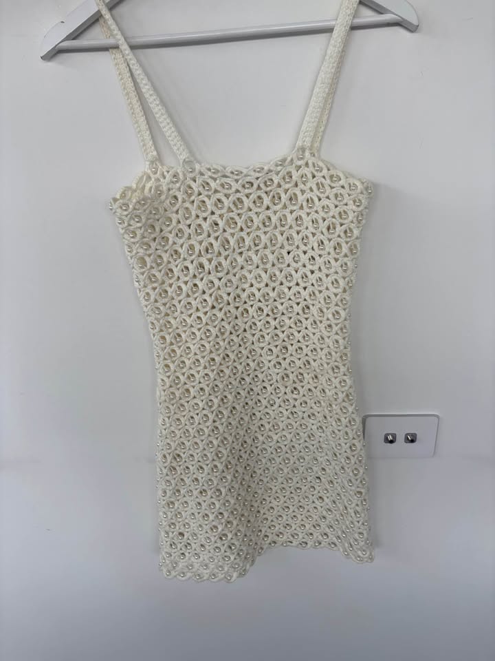 MESHKI Pearl Mini Dress - size xs