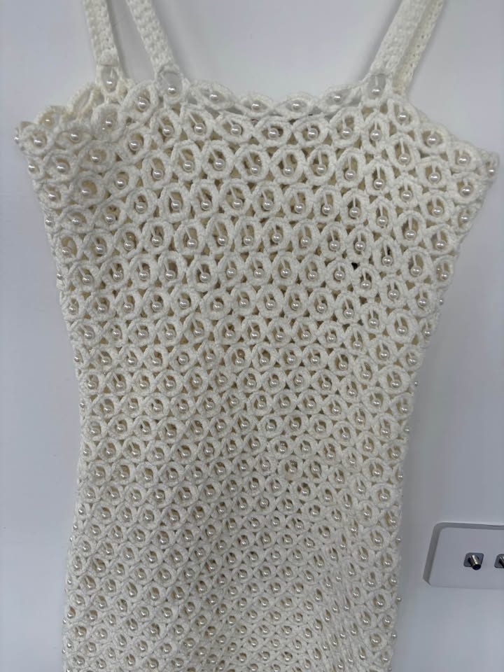 MESHKI Pearl Mini Dress - size xs