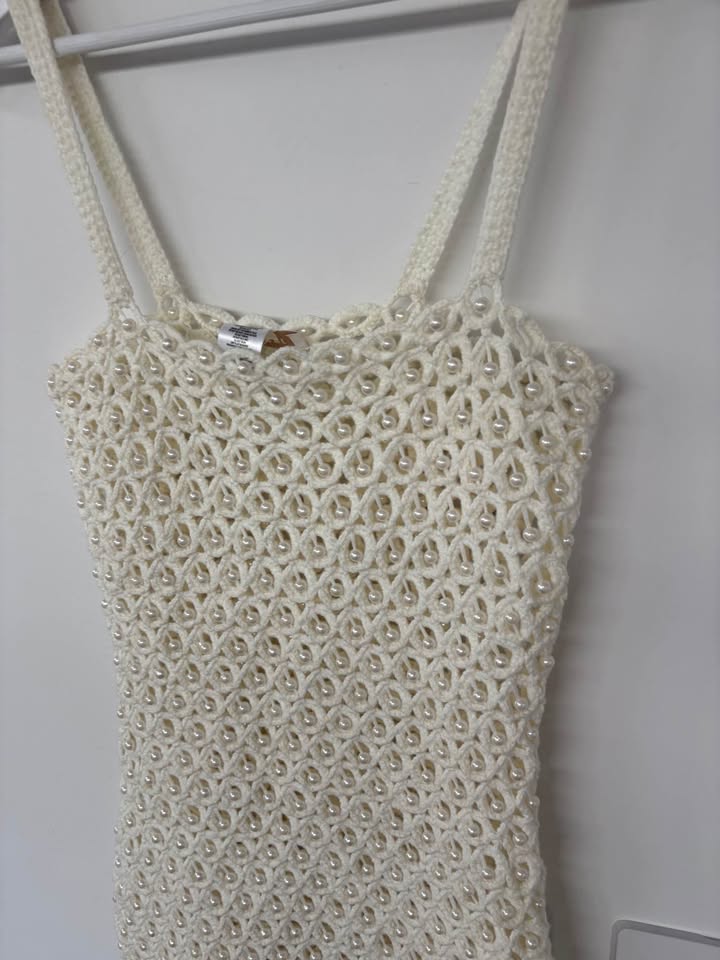 MESHKI Pearl Mini Dress - size xs