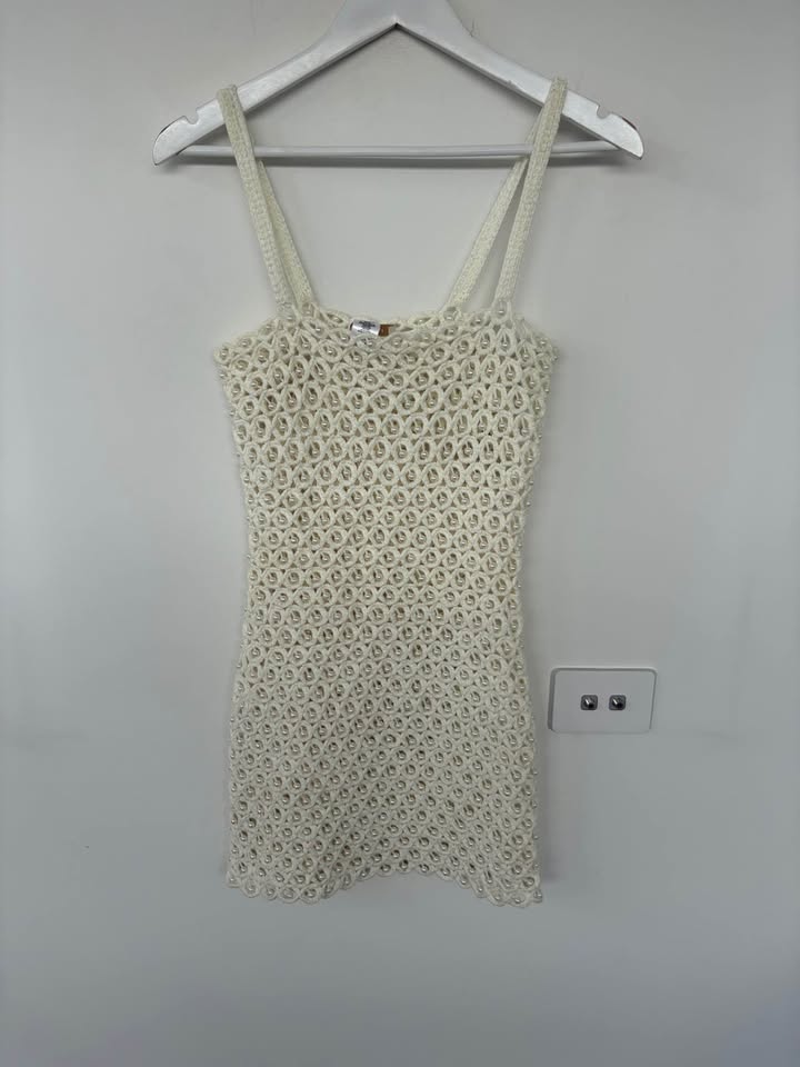 MESHKI Pearl Mini Dress - size xs