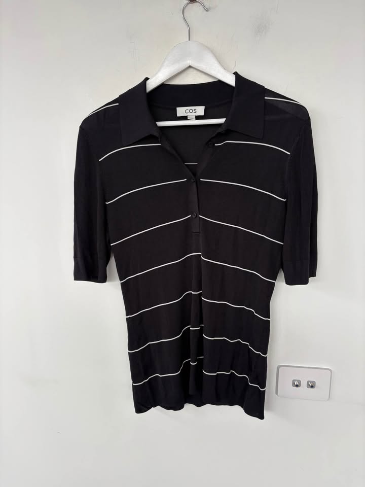 Cos Knit Polo Top - size medium