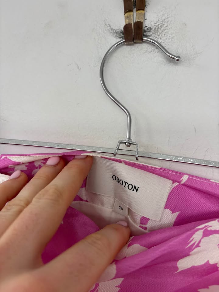 Oroton Silk Skirt - size 14