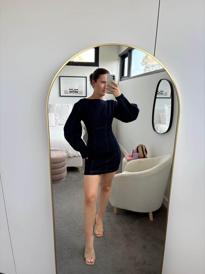MESHKI Denim Mini Dress - size XS
