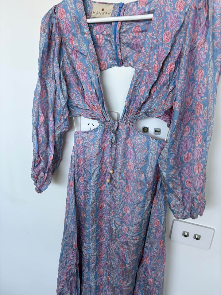 Hannah Silk Maxi Dress - size 1