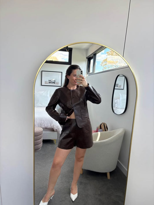 Lamarque Faux Leather Brown Set - size medium