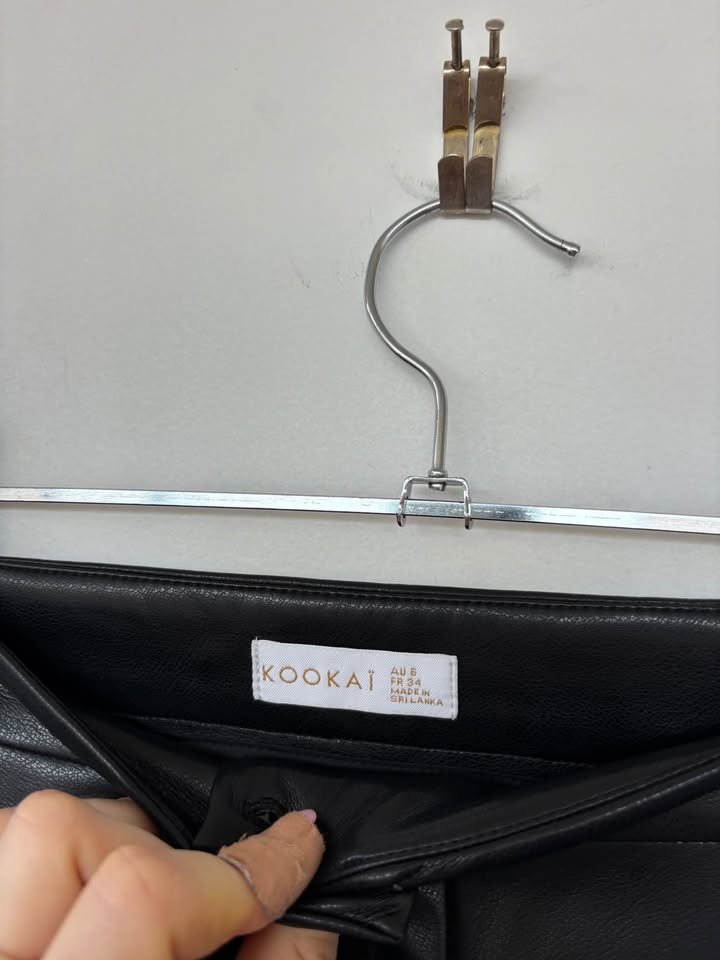 Kookai Faux Leather Pant - size 6
