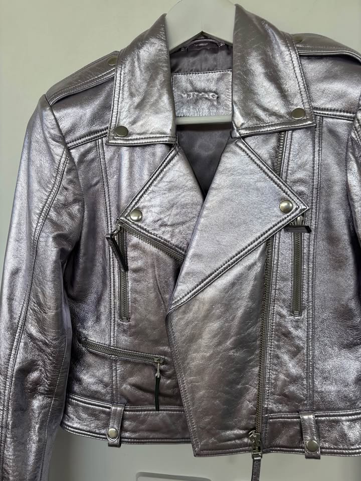 Steele Metallic Leather Jacket - size small BNWT