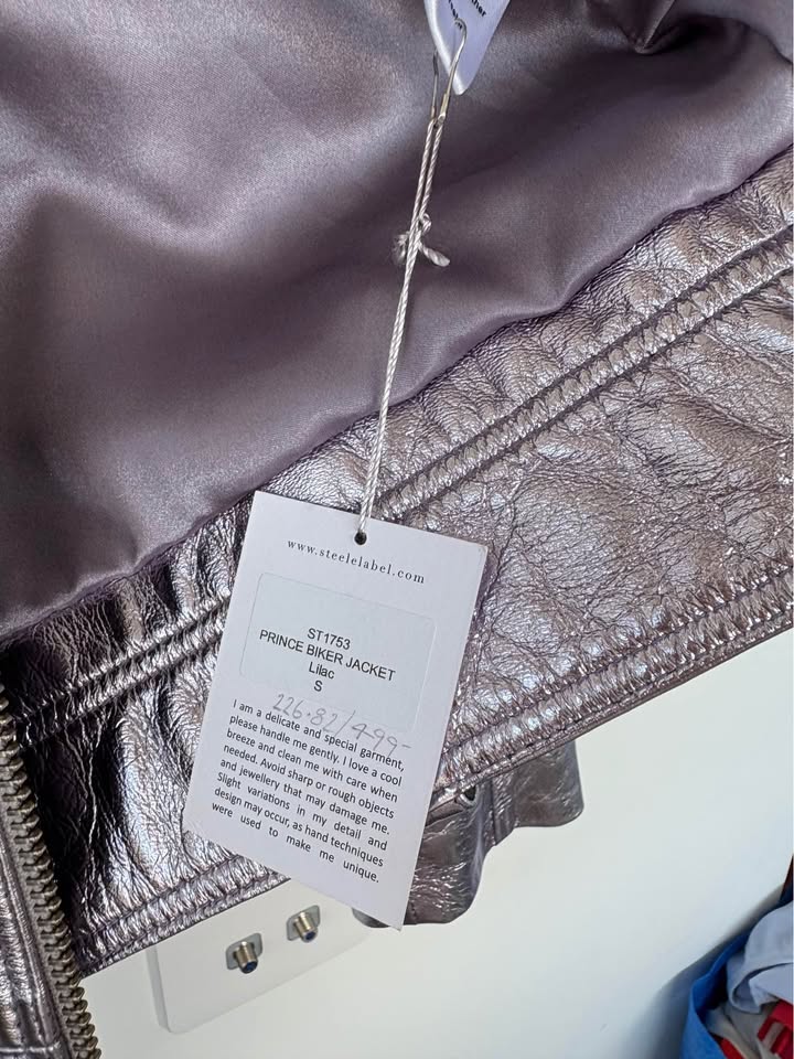 Steele Metallic Leather Jacket - size small BNWT