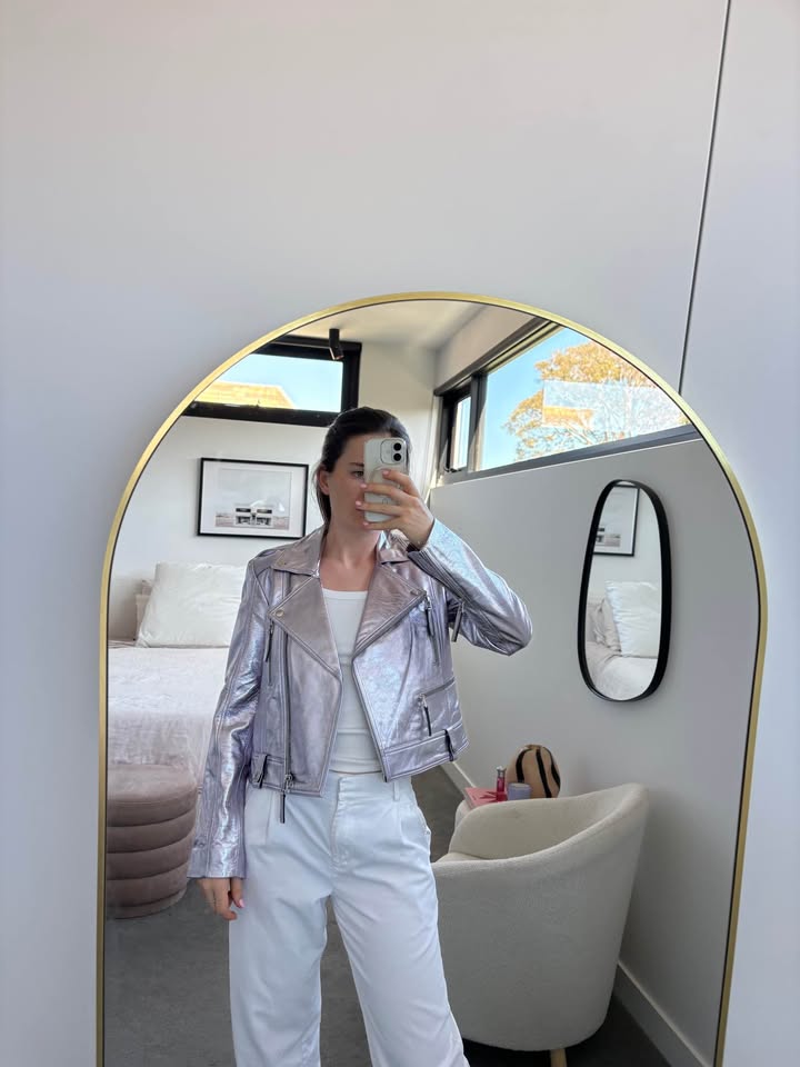 Steele Metallic Leather Jacket - size small BNWT