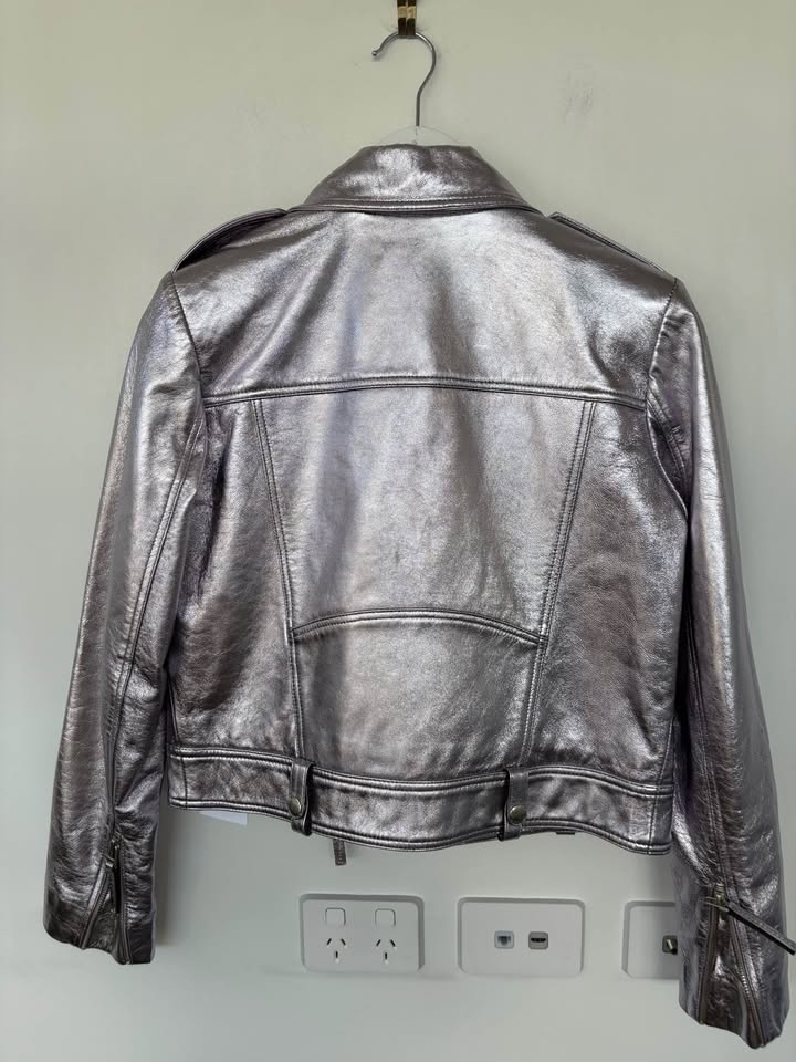 Steele Metallic Leather Jacket - size small BNWT