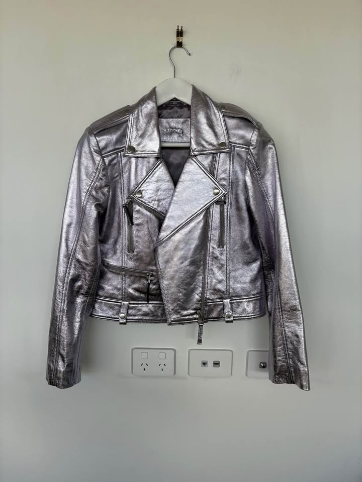 Steele Metallic Leather Jacket - size small BNWT