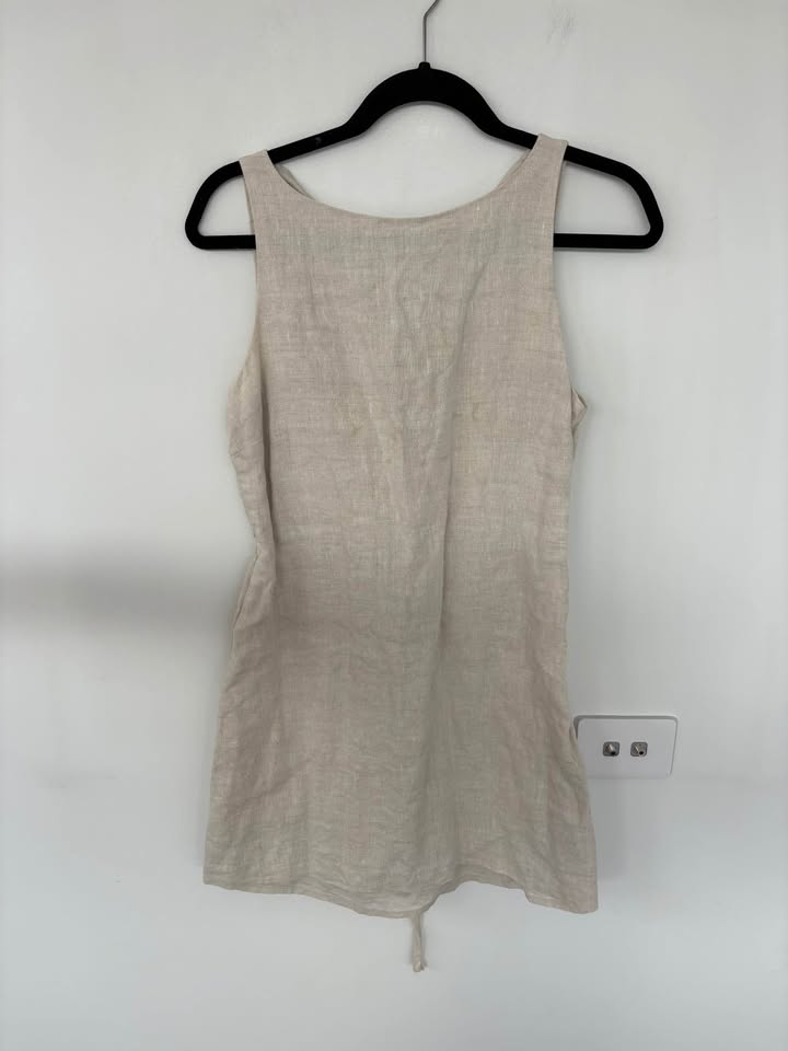 Nude Lucy Linen Mini Dress - size small